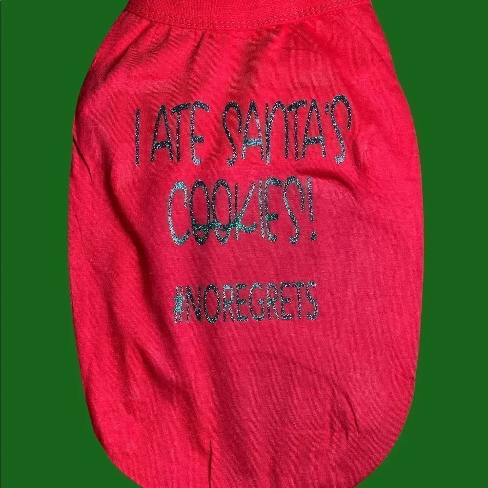 Hand Crafted Funny dog a Christmas Tshirt, holiday dog shirt, funny‎ dog clothes - Picture 3 of 4